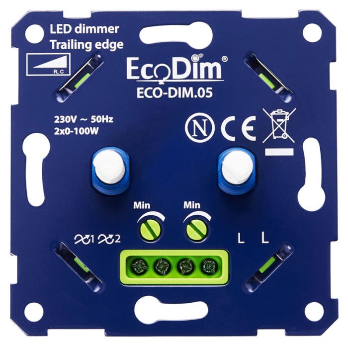 Per Ga naar het circuit innovatie Duo led dimmer inbouw 2x 0-100W | ECO-DIM.05