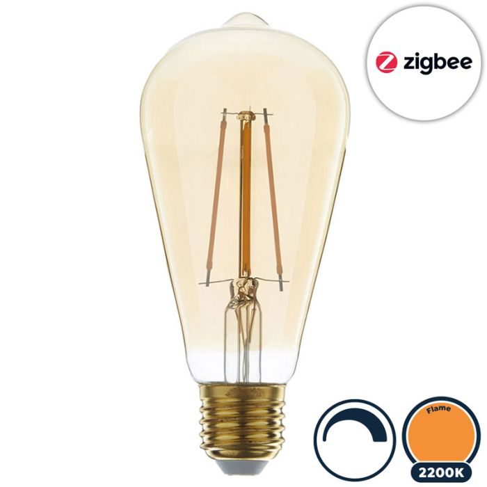 aangenaam Fantasierijk Ouderling Zigbee led lamp E27 edison 2200K/flame (ST64)
