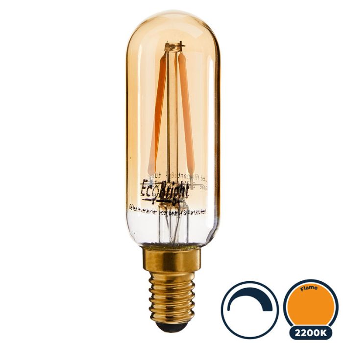 Vlek Barry Wolk Led filament E14 buislamp flame 2.5W dimbaar (T25)
