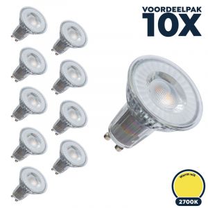 Voordeelpak 10x GU10 led spot 2700K/warm wit 5 Watt