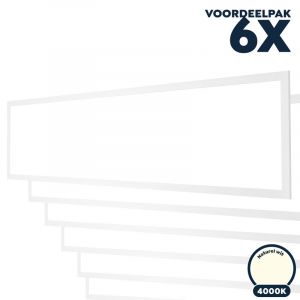 Voordeelpak 6x Led paneel 30x120 4000K naturel wit Basic