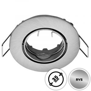 Spot armatuur RVS, 35mm, rond, kantelbaar