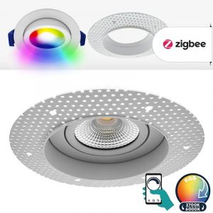 Zigbee trimless inbouwspot wit, RGBWW, kleine inbouwdiepte, IP54