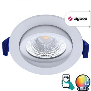 Zigbee dimbare led inbouwspot wit, 2700K-6000K/RGB, kleine inbouwdiepte, IP54